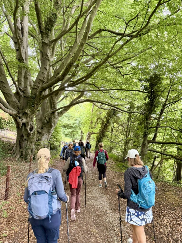Walking along a Cotswolds footpath on a Backroads hiking trip